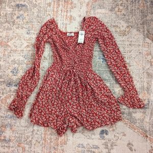 Hollister Red Floral Romper - XS - NWT